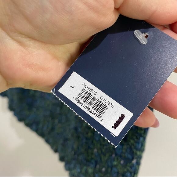 Lucky Brand Smocked Short Sleeve Square Neck Puff Sleeve Top Boho Chic Sz L NWT - Picture 7 of 10